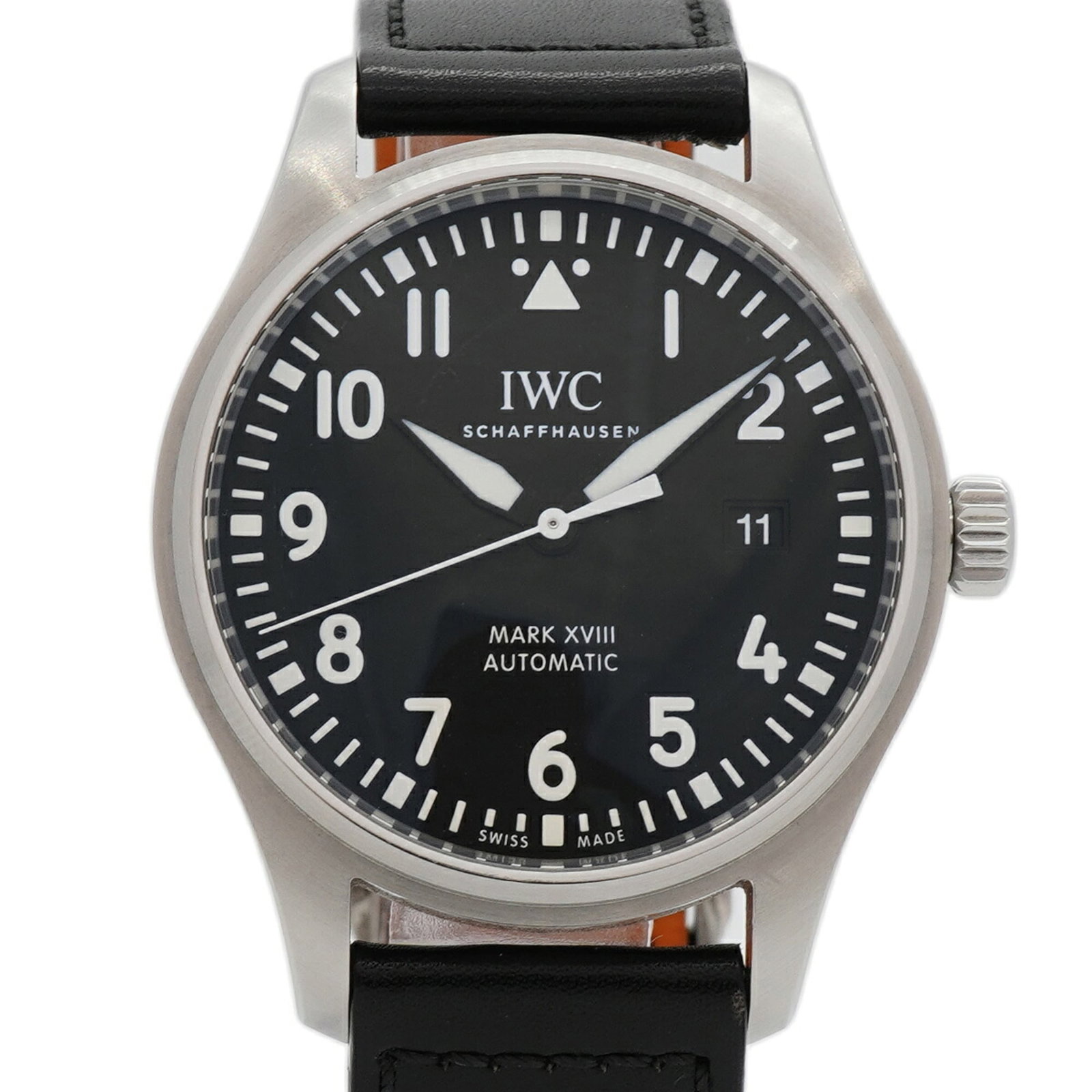 IWC Wristwatch Leather: IWC Wristwatch Leather The IWC MPN IW327009 leather wristwatch boasts a sleek 40mm black leather band, a self-winding automatic movement, and a durable case diameter of 40mm. With a wrist size of