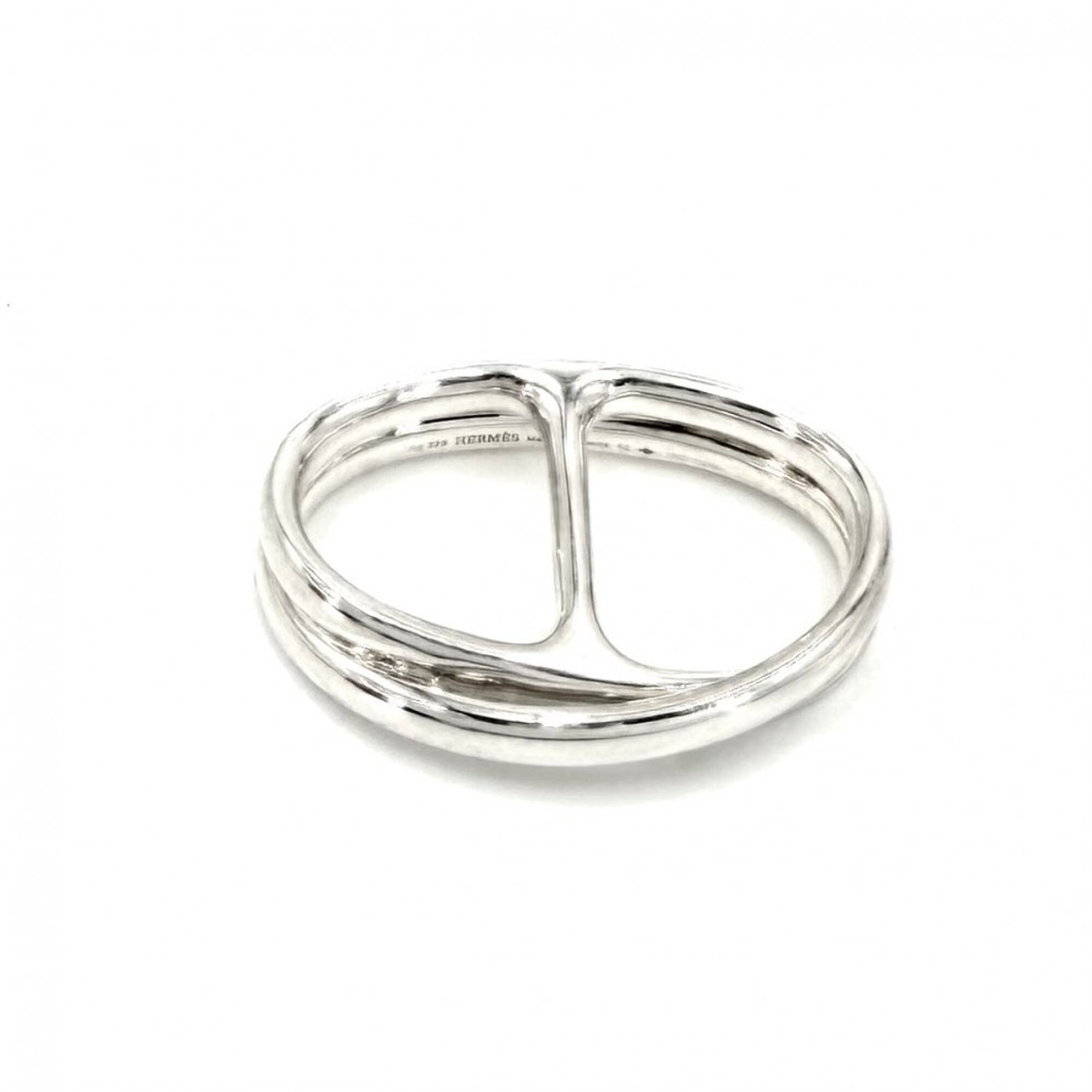 HERMES Band Ring Silver 925: HERMES Band Ring Silver 925 Silver 925 Band Ring from Hermes, featuring a classic design with visible scratches and scuffs, giving it a worn-in look. Made from high-quality sterling silver, this band