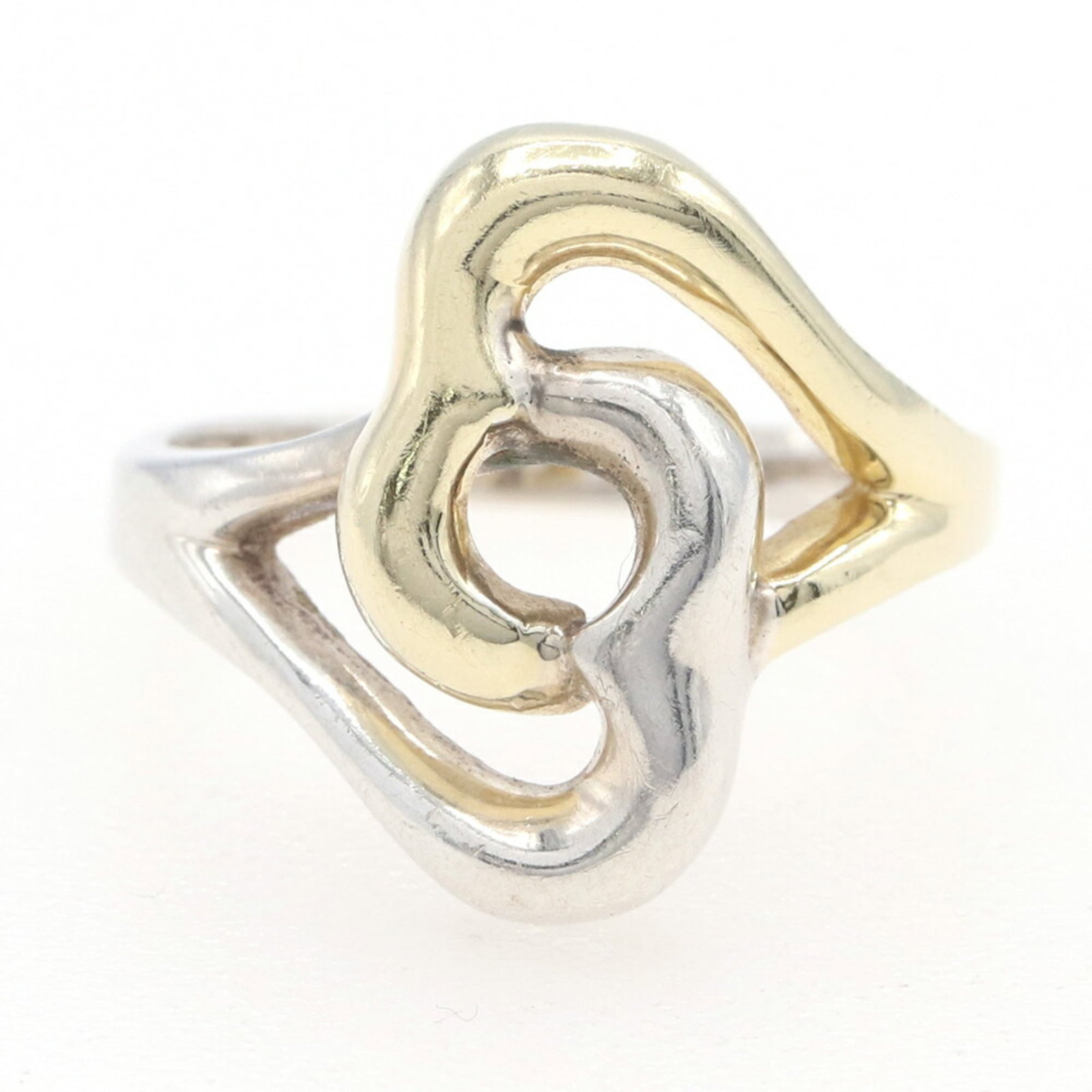 TIFFANY Band Ring Sterling Silver 925 Yellow Gold (18K): TIFFANY Band Ring Sterling Silver 925 Yellow Gold (18K) Sterling silver 925 and 18K yellow gold band ring from Tiffany, a classic design with visible wear and scratches, showcasing a timeless