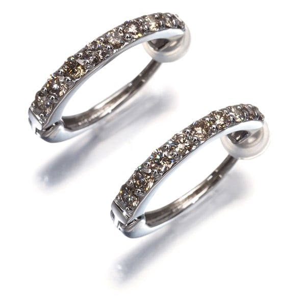 Brown Diamond 0.50Ct/0.50Ct Hoop Earrings 950 Platinum: Brown Diamond 0.50Ct/0.50Ct Hoop Earrings 950 Platinum 950 Platinum Brown Diamond 0.50ct Hoop Earrings - Timeless Elegance19.5 x 18.6 x 2.8mm platinum hoop earrings feature two natural brown