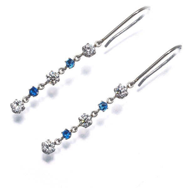 Hauynite 0.06Ct/0.06Ct Diamond Hook Earrings 900 Platinum: Hauynite 0.06Ct/0.06Ct Diamond Hook Earrings 900 Platinum 900 Platinum Hauynite Diamond Hook Earrings feature a natural base metal construction and a striking 0.06ct/0.06ct Hauynite stone,