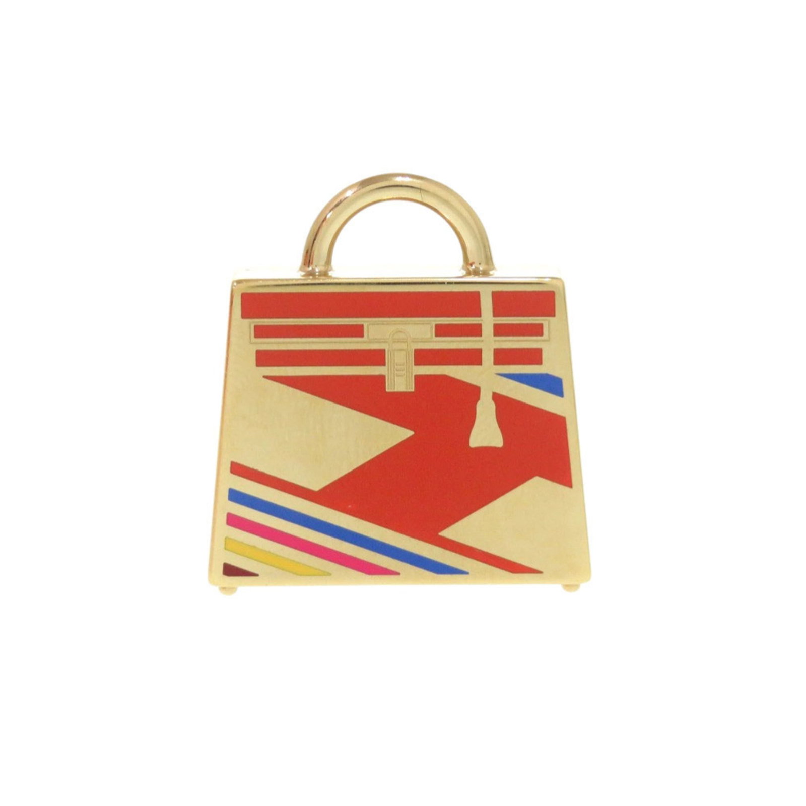 HERMES Handbag Charm Metal: HERMES Handbag Charm Metal Gold Hermes Handbag Charm, 30mm x 28mm, Very Good Condition. This metal charm features the iconic Hermes brand and is made of durable gold material. With minor signs of