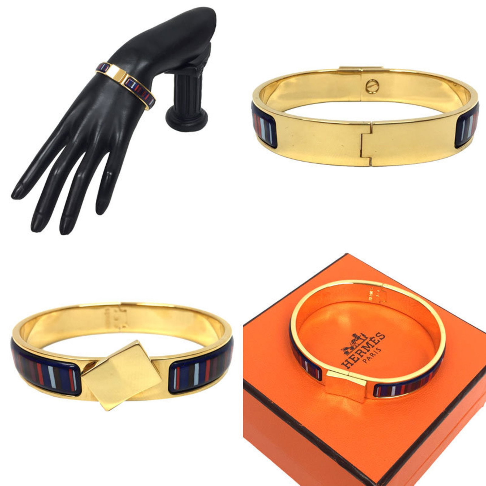 HERMES Bangle Brass Enamel - 2