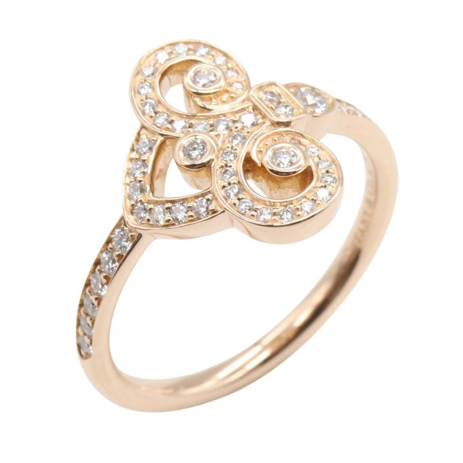 TIFFANY Band Ring Pink Gold (18K): TIFFANY Band Ring Pink Gold (18K) Pink gold (18K) band ring from Tiffany, featuring a clear stone set in a sleek design. This like new used ring boasts excellent condition with no visible wear,