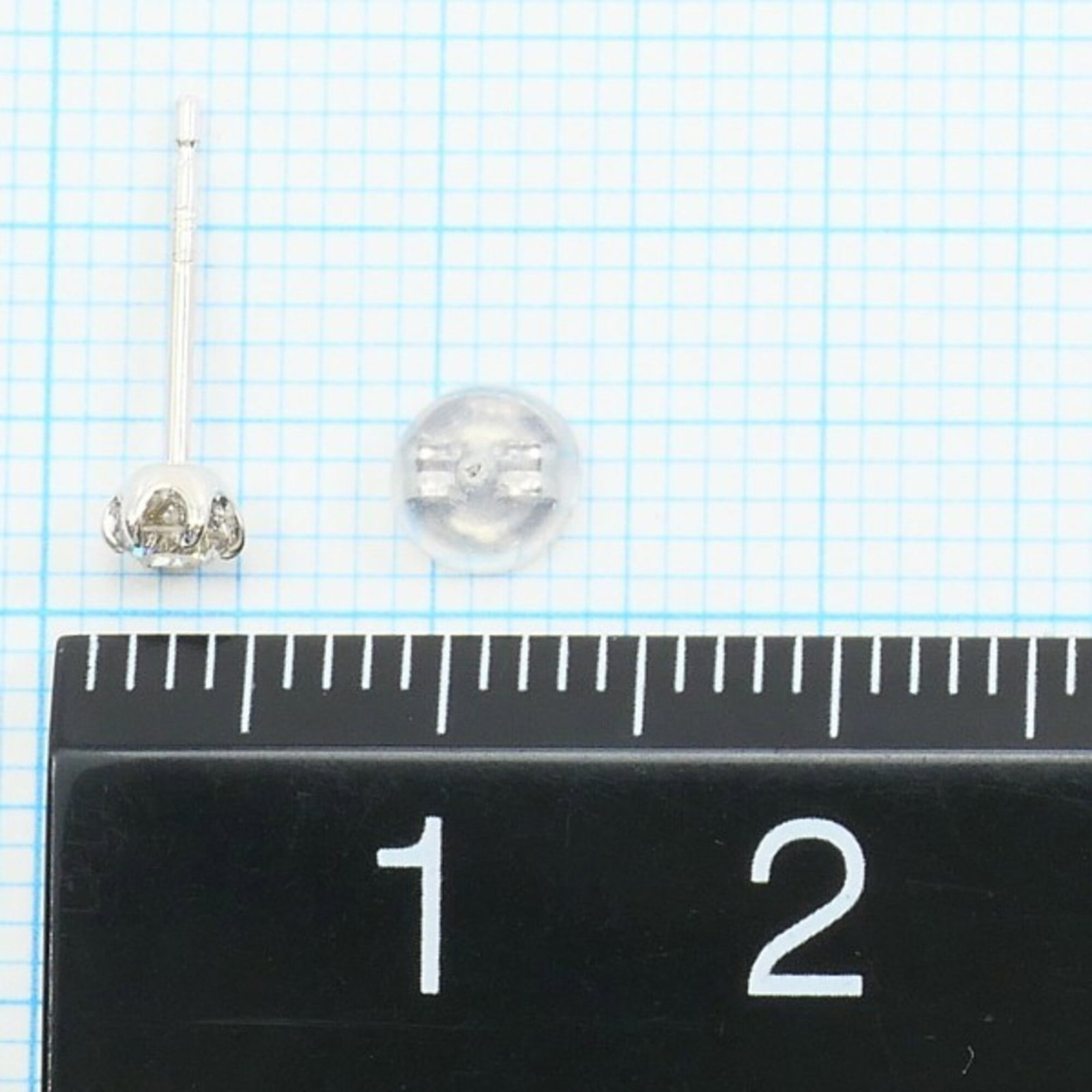 Stud Earrings Platinum 900 - 3