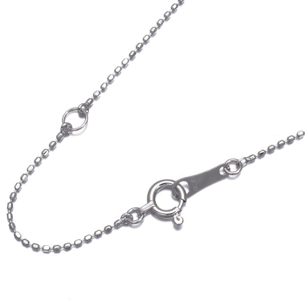 Cut Ball Bead Chain Necklace 40Cm 18K 750 White Gold: Cut Ball Bead Chain Necklace 40Cm 18K 750 White Gold 18k White Gold Chain Necklace with 40cm Length, Perfect for Everyday Wear. This delicate chain necklace features a 40cm length of 18k white gold