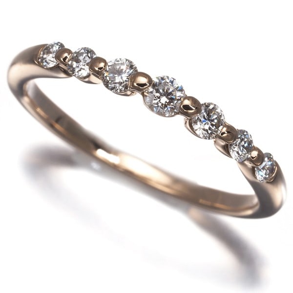 Ponte Vecchio Ring Diamond 0.20Ct 7P Us3.75 18K 750 Rose Gold (1 of 6)