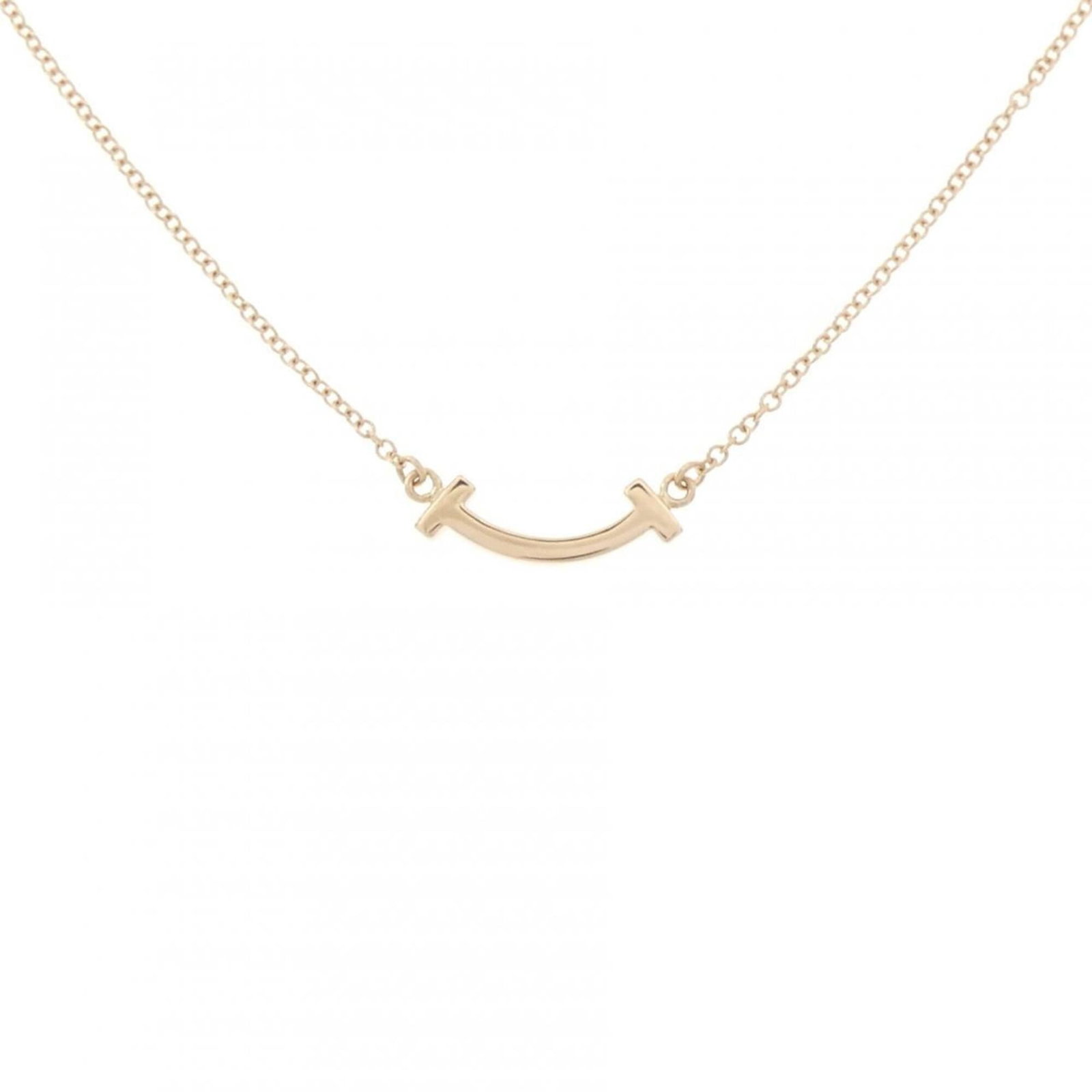 TIFFANY Pink Gold (18K): TIFFANY Pink Gold (18K) Pink gold (18K) pendant necklace with a delicate 3.5mm x 13.1mm design, set against a 41 cm - 46 cm adjustable necklace. The necklace bears a Tiffany MPN and is made from