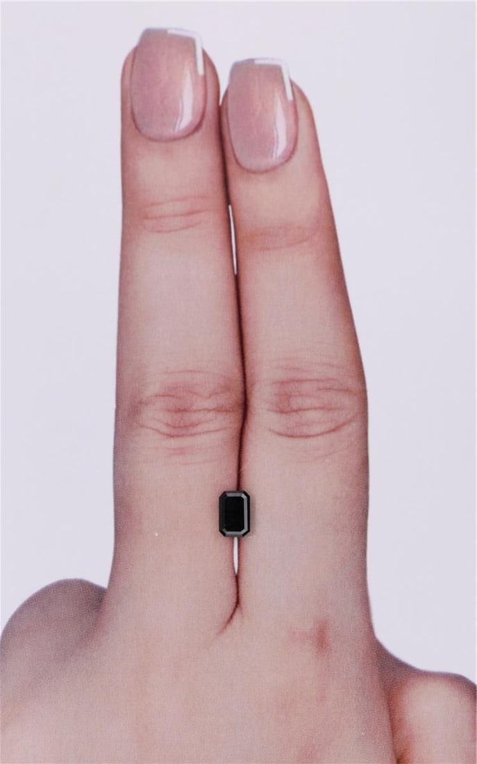 GIA Emerald 0.57ct Fancy Black VVS2 - Loose Natural Diamond: GIA Emerald 0.57ct Fancy Black VVS2 - Loose Natural Diamond 0.57ct Fancy Black Emerald Cut Diamond with Excellent Polish and Symmetry, Certified by the Gemological Institute of America (GIA) as VVS2 C