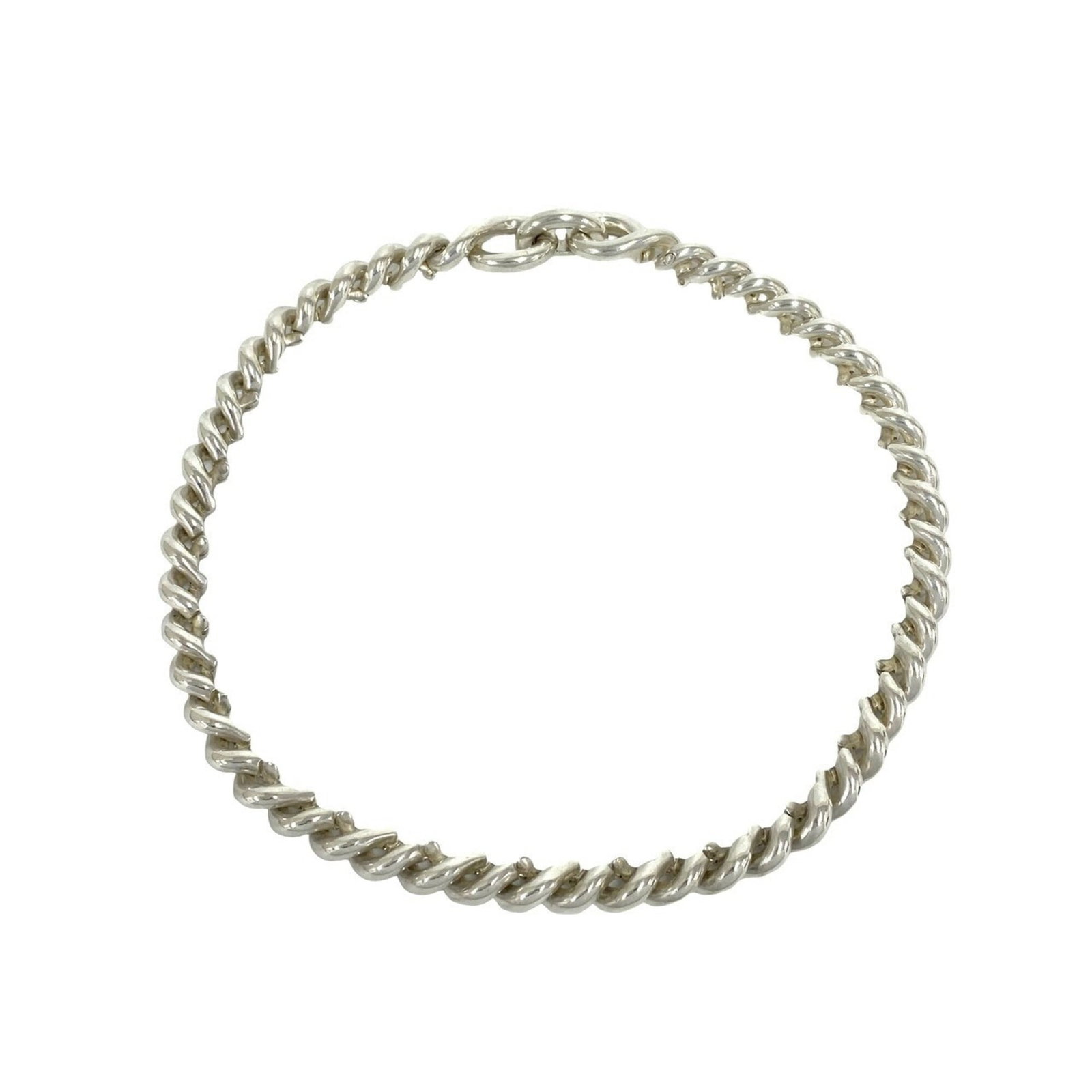 HERMES Silver Necklace: HERMES Silver Necklace Silver Hermes Necklace with Visible Wear. This 37.8 cm / 14.88'' silver necklace bears visible scratches, scuffs, and dirt, but remains fully functional. Item Specifics: Brand: 