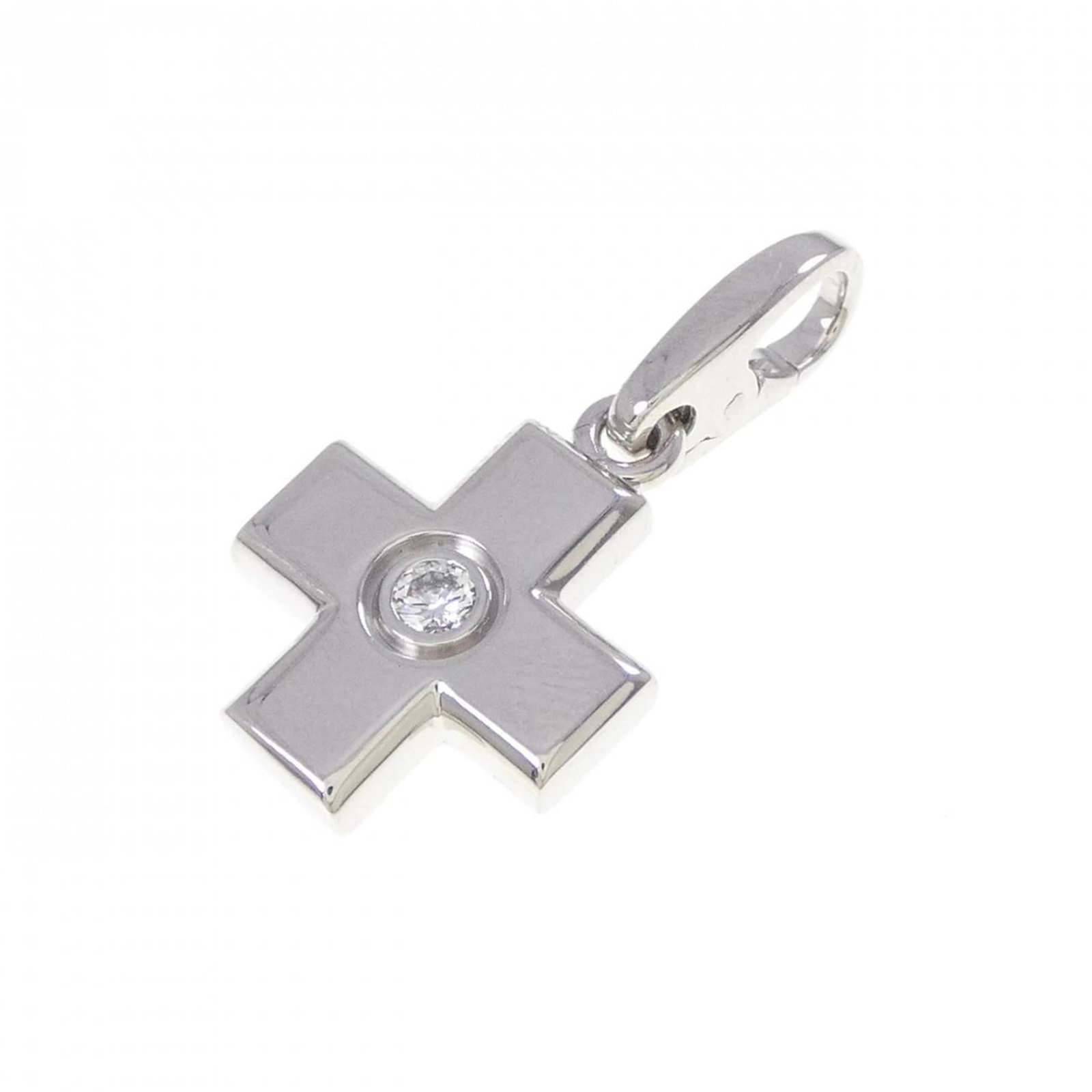CARTIER Necklace Charm White Gold (18K): CARTIER Necklace Charm White Gold (18K) Cartier Necklace Charm White Gold (18K) features a stunning diamond set in 18K white gold. The 25.70mm x 12.80mm diamond is a notable size, and the necklace