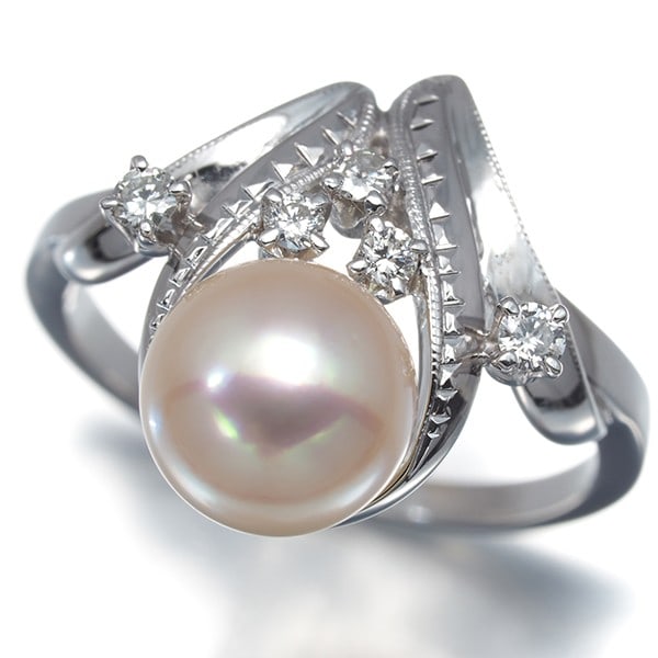 Tasaki Ring Akoya Pearl 7.7Mm Diamond Solitaire Us5.75-6 14K Wg: Tasaki Ring Akoya Pearl 7.7Mm Diamond Solitaire Us5.75-6 14K Wg Tasaki Ring Akoya Pearl 7.7Mm Diamond Solitaire Us5.75-6 14K White Gold Features a stunning 7.7mm Akoya pearl, set in 14k white gold,