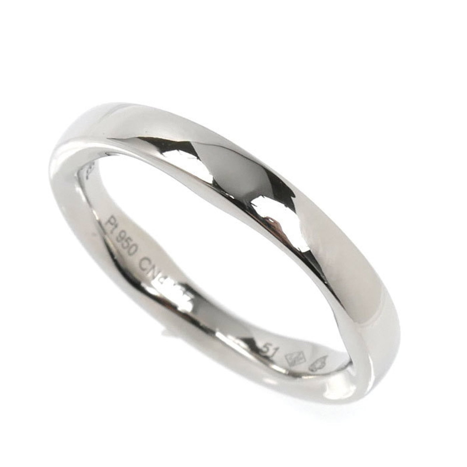 CHANEL Band Ring Platinum 950: CHANEL Band Ring Platinum 950 Platinum 950 band ring from CHANEL, a French luxury brand, features a sleek and modern design. The item is made from high-quality platinum and bears a signature, with a c