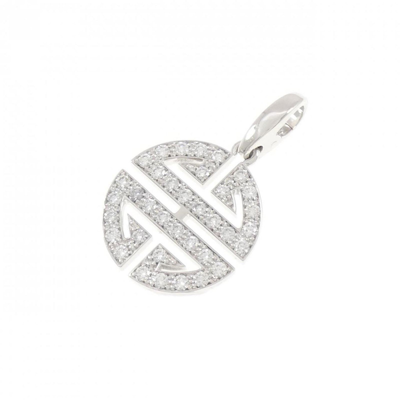 CARTIER Necklace Charm White Gold (18K): CARTIER Necklace Charm White Gold (18K) White gold (18K) necklace charm from Cartier, featuring a 30.10mm x 17.80mm diamond. Gently used with minor signs of wear, this charm is in very good