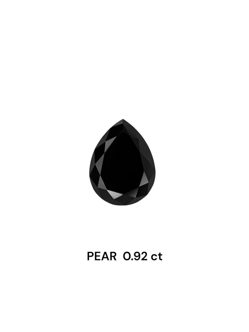 Pear 0.92ct Fancy Black VVS2 - Loose Natural Diamond: Pear 0.92ct Fancy Black VVS2 - Loose Natural Diamond 0.92ct Fancy Black VVS2 - Loose Natural Diamond. This exquisite Fancy Black diamond boasts an exceptional VVS2 clarity and EX polish, giving it a