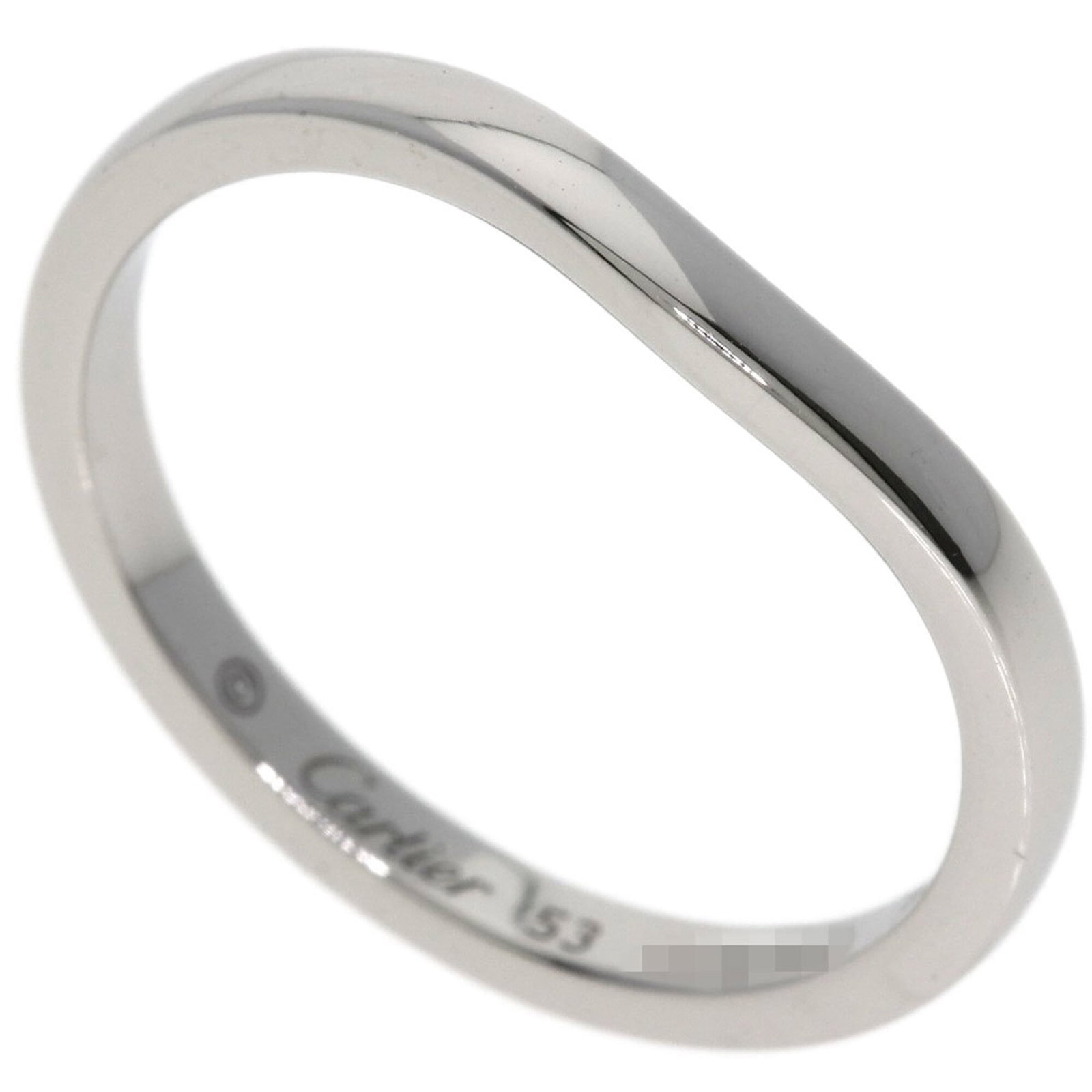 CARTIER Band Ring Platinum 950: CARTIER Band Ring Platinum 950 Platinum 950 Cartier Band Ring in Very Good Condition. This gently used band ring features a signature from the renowned French luxury brand Cartier, crafted from