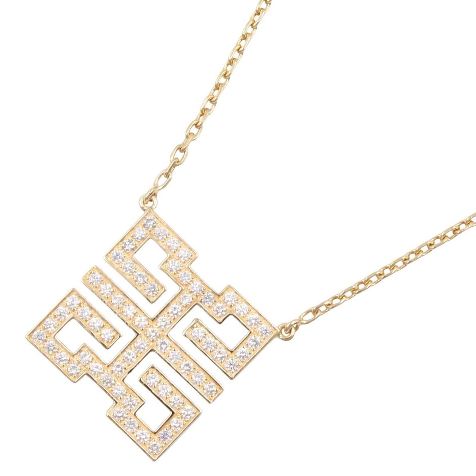 CARTIER Yellow Gold (18K): CARTIER Yellow Gold (18K) Cartier's iconic yellow gold necklace boasts a clear, gold stone set in a 17mm x 17mm diamond pendant, suspended from a 41cm chain. This 18K yellow gold necklace has been gen
