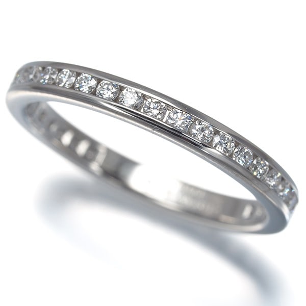 Tiffany&Co. Ring Diamond Wedding Band Channel Set Full Eternity Pt 950: Tiffany&Co. Ring Diamond Wedding Band Channel Set Full Eternity Pt 950 Tiffany&Co. Platinum Diamond Wedding Band Channel Set Ring Size US5, featuring a natural diamond set in a platinum channel set de