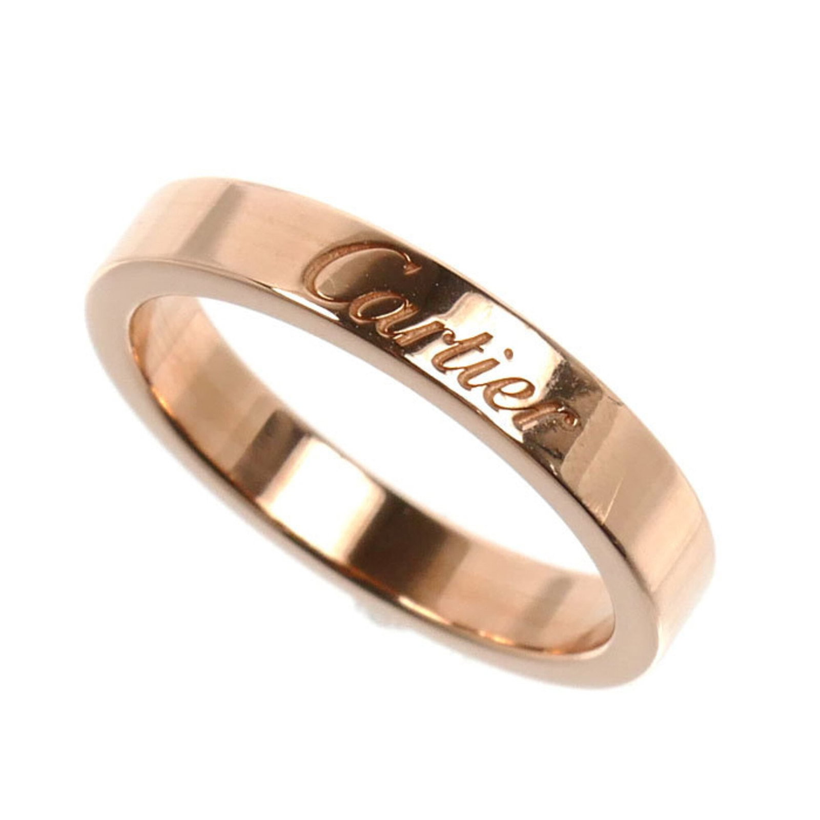 CARTIER Band Ring Pink Gold (18K): CARTIER Band Ring Pink Gold (18K) Pink gold (18K) Cartier Band Ring, crafted in France, boasts a sleek design with a 46 US Size, fitting a 3.5. The ring features minor signs of wear, with small scratc
