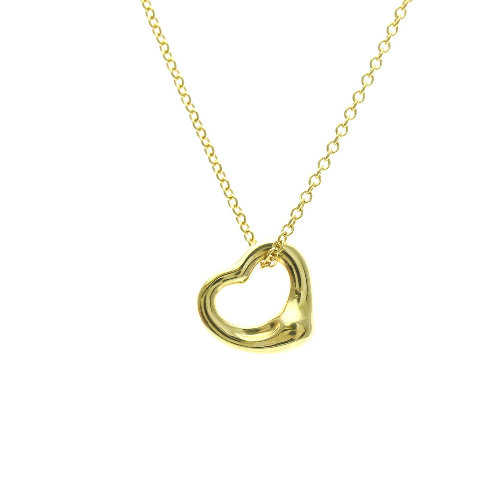 TIFFANY Yellow Gold (18K): TIFFANY Yellow Gold (18K) Yellow gold (18K) Tiffany necklace features an 11mm x 11mm pendant, crafted from 18K gold, with a 40.5 cm chain circumference. The necklace is in very good condition, with