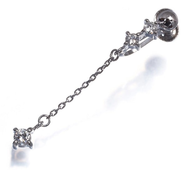 Diamond 0.18Ct Single Earring 850 Platinum: Diamond 0.18Ct Single Earring 850 Platinum Single 0.18ct Diamond Earring in 850 Platinum - A stunning clip-on earring featuring a natural diamond centre stone, set in a high-purity platinum metal.