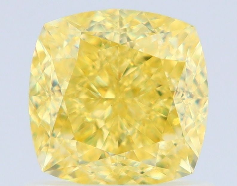 GIA Cushion Brilliant 1.14ct Fancy Intense Yellow VVS2 - Loose Natural Diamond: GIA Cushion Brilliant 1.14ct Fancy Intense Yellow VVS2 - Loose Natural Diamond GIA certification and EX polish set this 1.14ct Fancy Intense Yellow VVS2 diamond apart, showcasing its exceptional