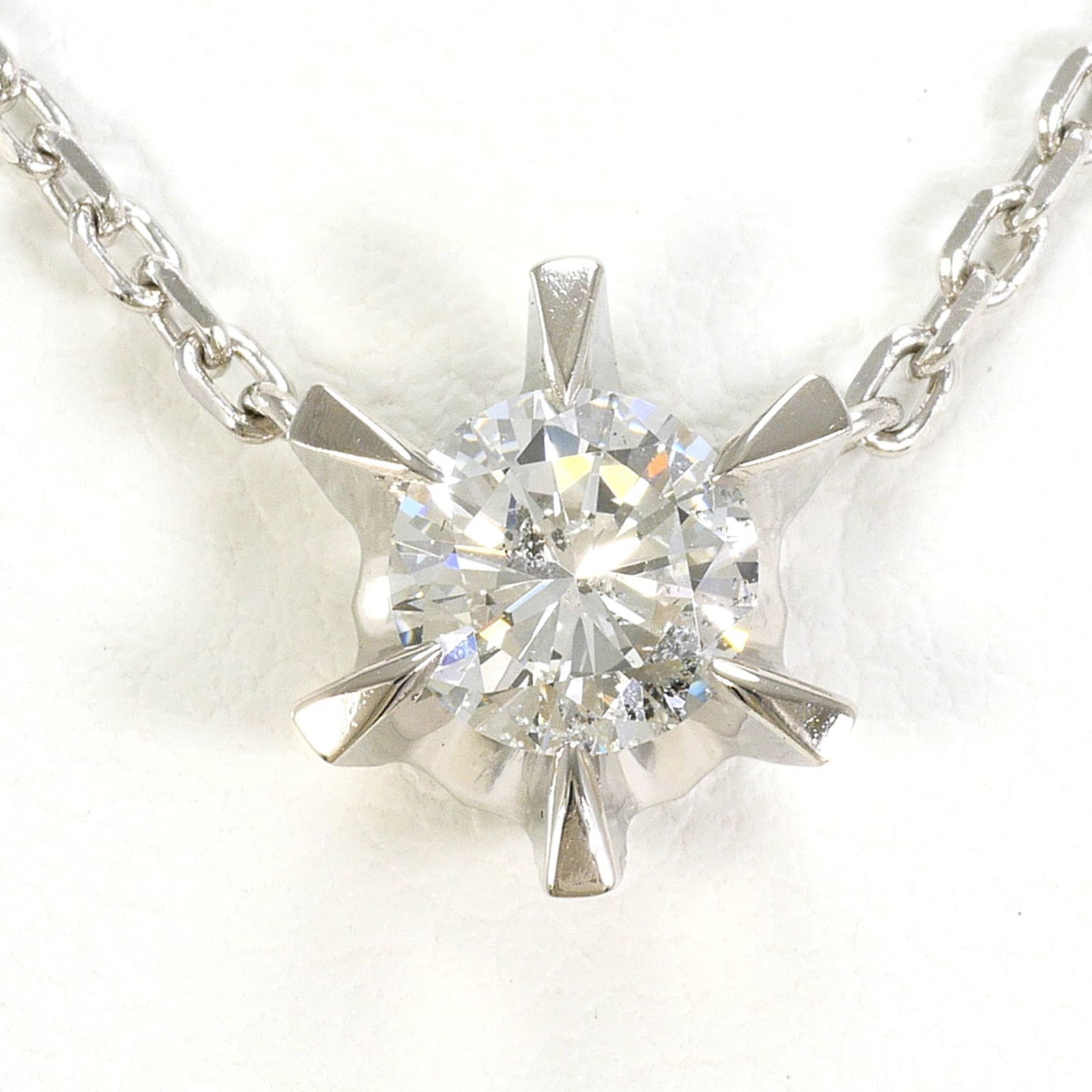 Platinum 850 Necklace: Platinum 850 Necklace Platinum 850 Necklace features a 0.598ct diamond set in a high-quality platinum 850 metal pendant, measuring 10mm x 9mm. The necklace boasts a sleek design with a 41cm