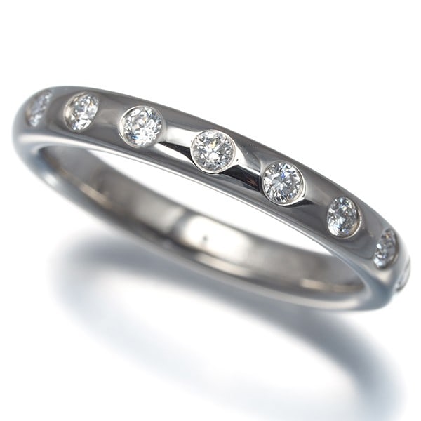 Tiffany&Co. Ring Diamond Stacking Band 8P Us5 Pt 950: Tiffany&Co. Ring Diamond Stacking Band 8P Us5 Pt 950 Tiffany & Co.'s Stacking Band by Elsa Peretti is a stunning platinum ring featuring a natural diamond. The 8P US5 Pt 950 platinum band boasts a 2.7