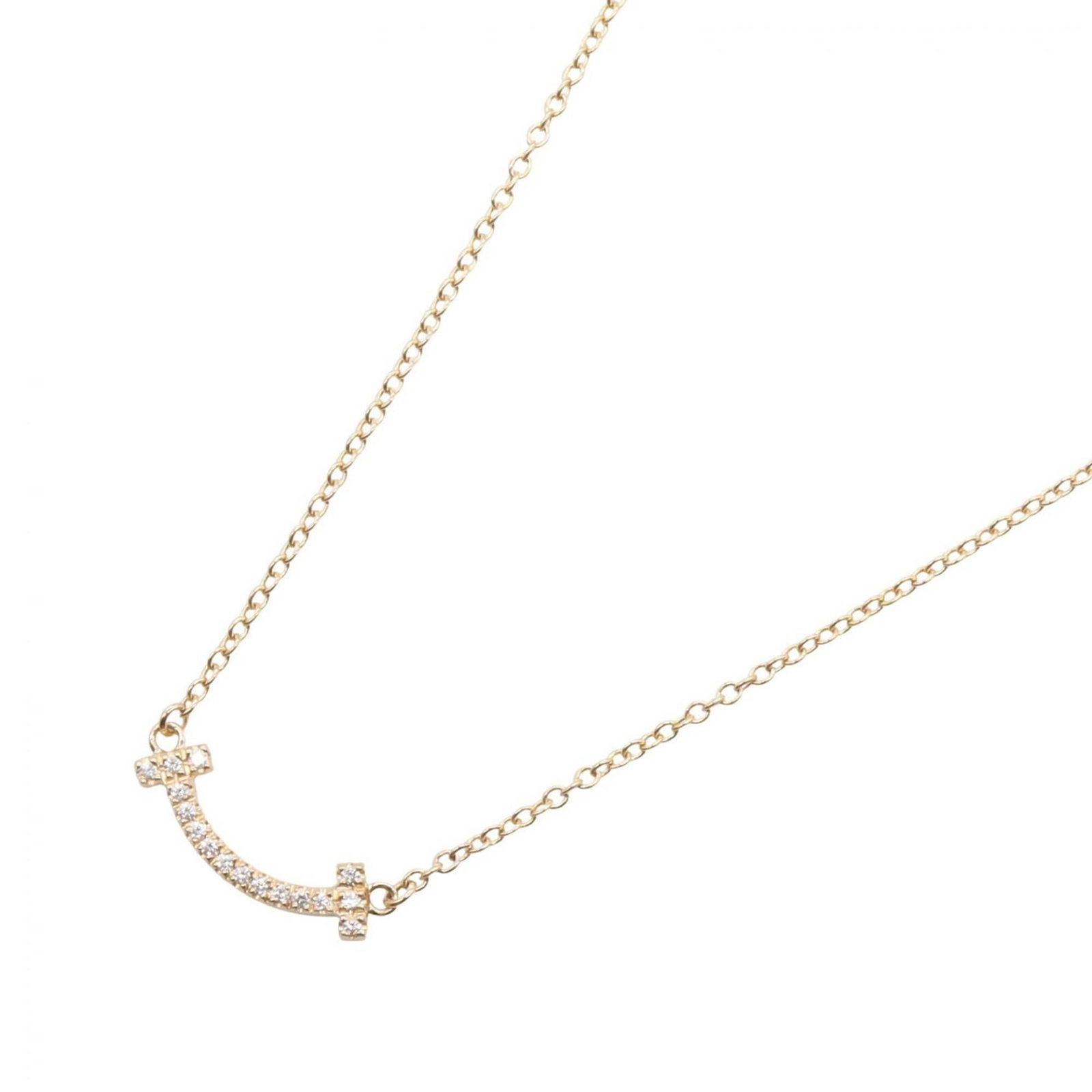 TIFFANY Pink Gold (18K): TIFFANY Pink Gold (18K) Pink gold (18K) necklace featuring a clear, gold diamond pendant, available in a range of sizes to fit your style, from 42.5 cm to 47.5 cm in circumference. The necklace is mad