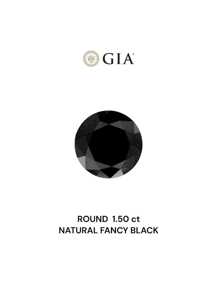GIA Round 1.5ct Fancy Black VVS2 - Loose Natural Diamond: GIA Round 1.5ct Fancy Black VVS2 - Loose Natural Diamond GIA Round 1.5ct Fancy Black VVS2 - Loose Natural DiamondThe GIA-certified, 1.5ct Fancy Black diamond boasts exceptional clarity and polish,