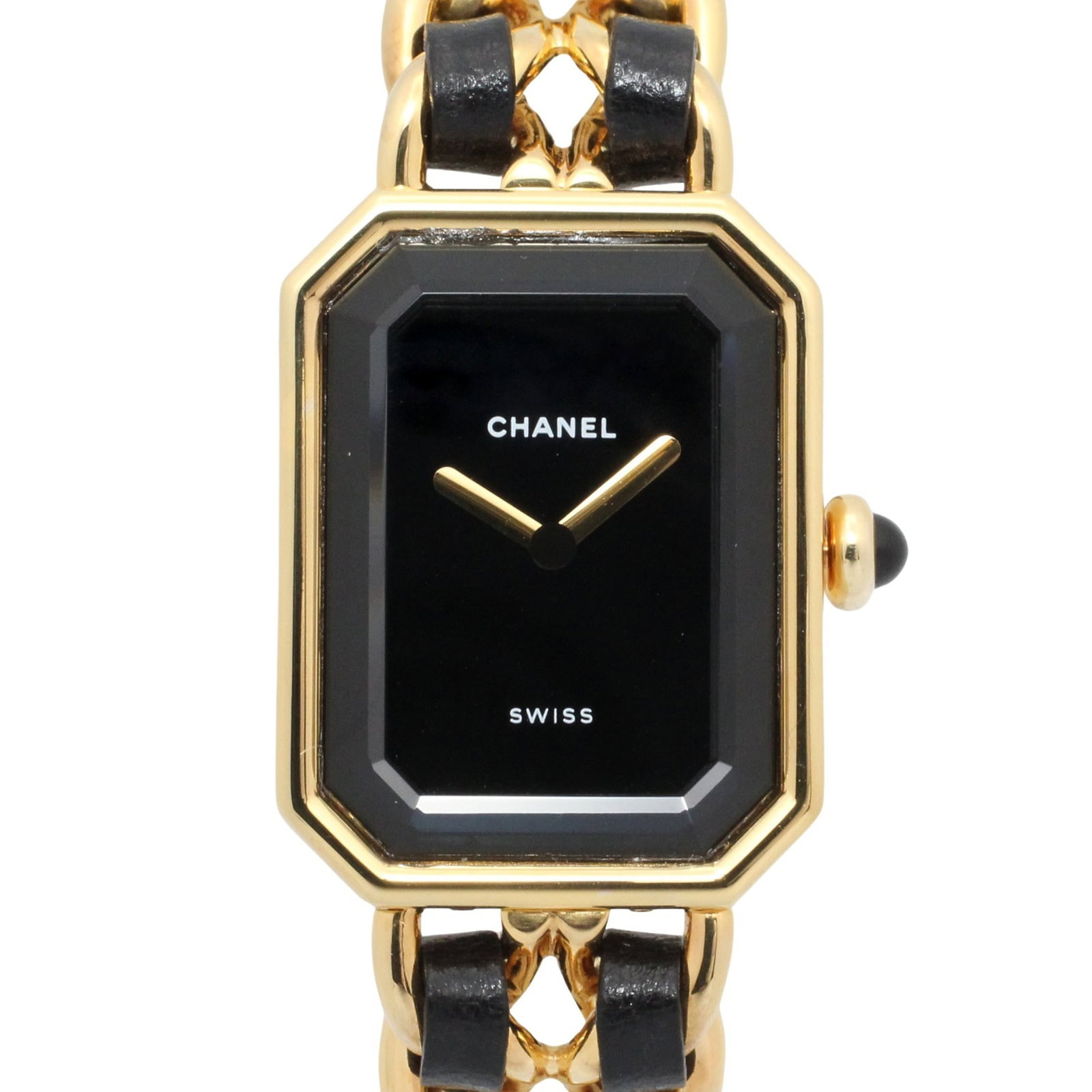 CHANEL Wristwatch Gold Plated: CHANEL Wristwatch Gold Plated The CHANEL Wristwatch in gold plated gold is a sleek and sophisticated timepiece. Its black dial and gold plated leather band create a stylish and elegant look, while the