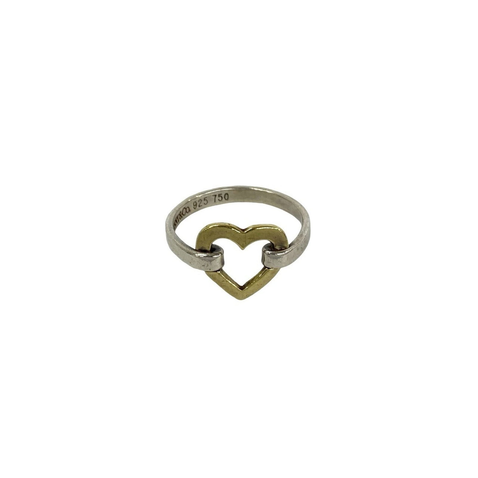 TIFFANY Band Ring Silver 925 Yellow Gold (18K): TIFFANY Band Ring Silver 925 Yellow Gold (18K) Silver 925 band ring with a touch of 18K yellow gold, adding a subtle warmth to its sleek design. This pre-owned Tiffany piece boasts a classic style wit