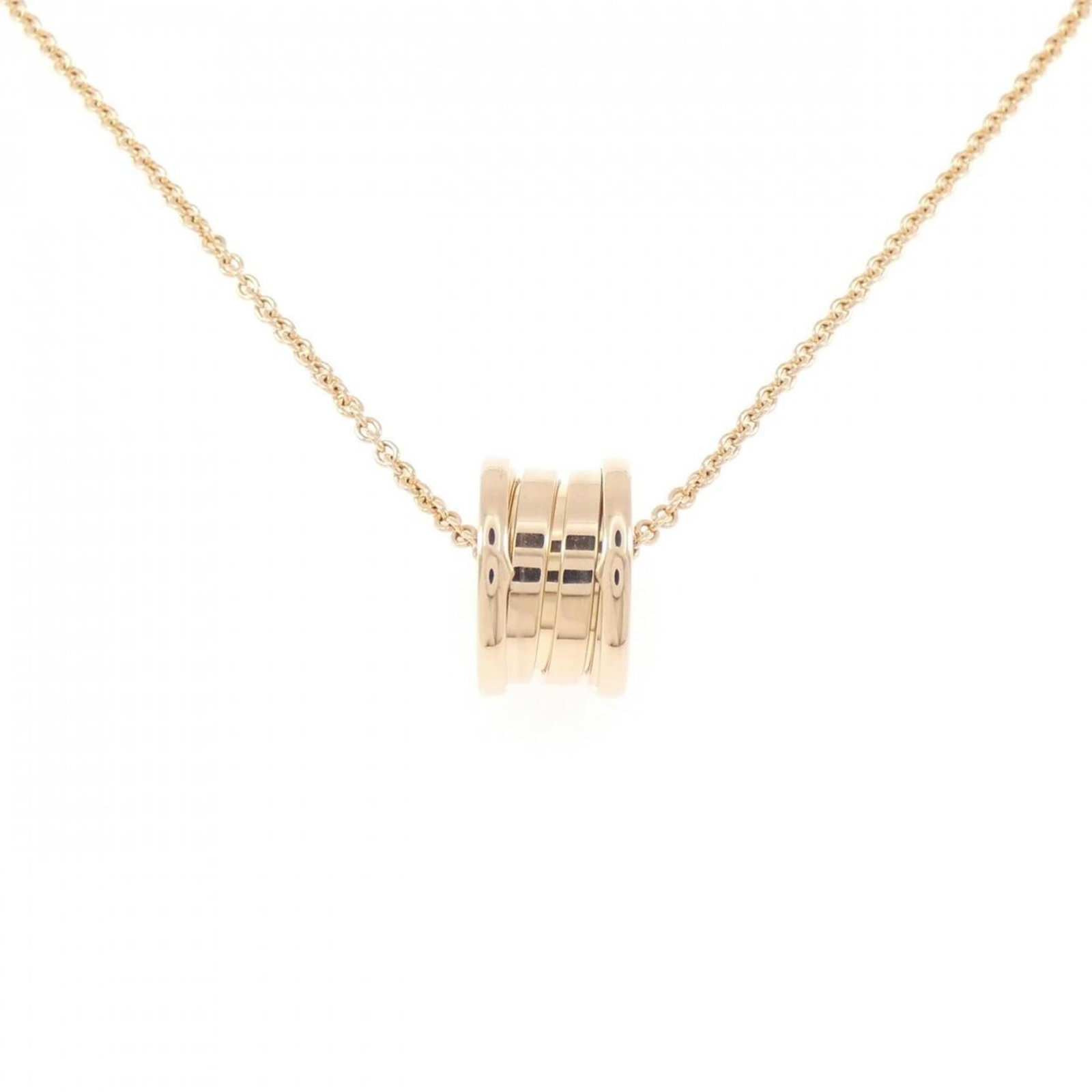 BVLGARI Pink Gold (18K): BVLGARI Pink Gold (18K) Pink gold (18K) Bvlgari necklace with a pendant bearing the B.zero1 design, crafted from 18K pink gold, featuring a 14.7mm x 8.9mm pendant size. The necklace has a 45 cm / 17.7