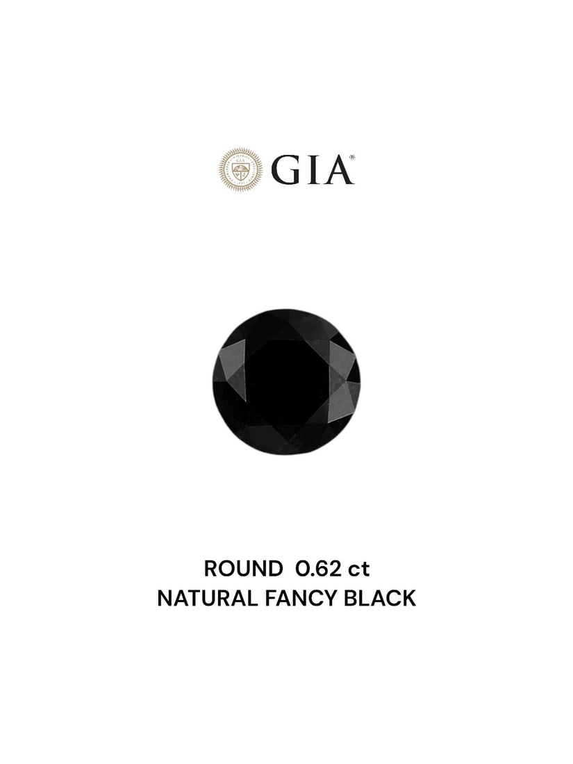 GIA Round 0.62ct Fancy Black VVS2 - Loose Natural Diamond: GIA Round 0.62ct Fancy Black VVS2 - Loose Natural Diamond GIA Round 0.62ct Fancy Black VVS2 - Loose Natural Diamond. This exquisite diamond boasts a Fancy Black color, exceptional clarity (VVS2) and