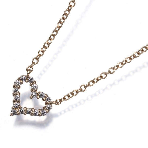 Tiffany&Co. Necklace Diamond Sentimental Heart Mini 18K 750 Rose Gold: Tiffany&Co. Necklace Diamond Sentimental Heart Mini 18K 750 Rose Gold This 18k rose gold Tiffany&Co. necklace features a delicate diamond pendant in a sentimental heart design, crafted from natural