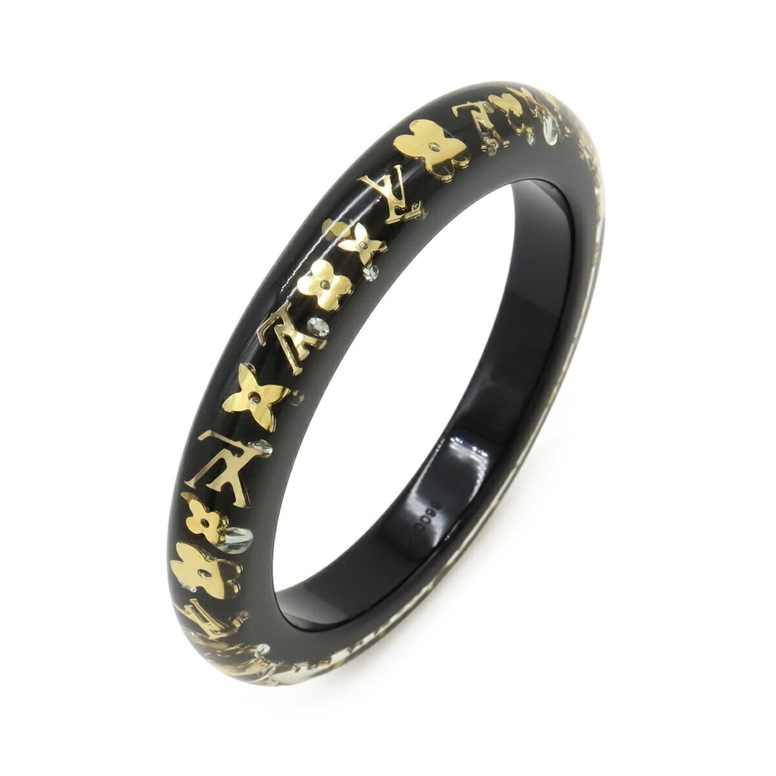 LOUIS VUITTON Bangle Gold Plating Resin Rhinestone: LOUIS VUITTON Bangle Gold Plating Resin Rhinestone Gold plating, resin, and rhinestone details come together in this Louis Vuitton bangle, a stylish accessory that adds a touch of luxury to any
