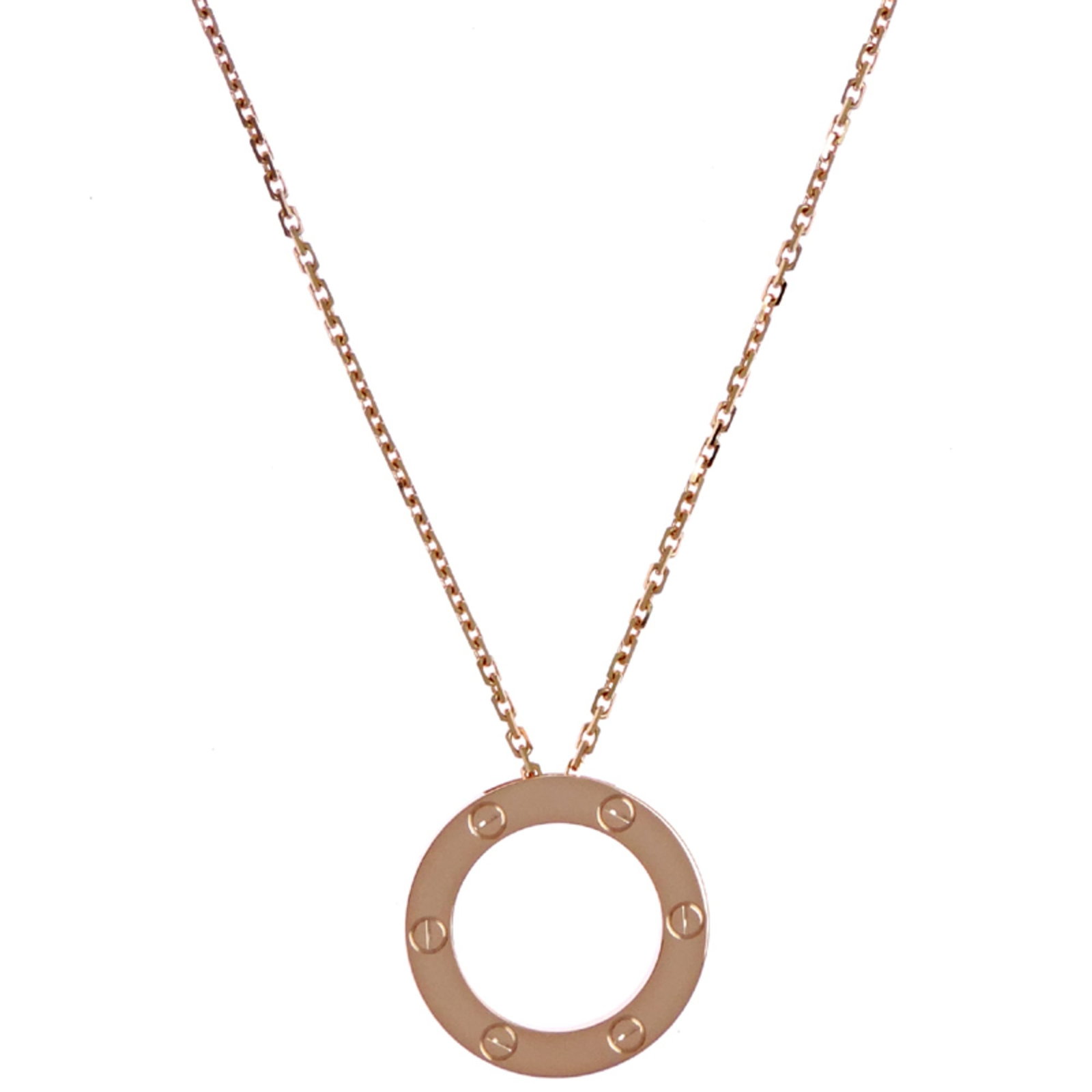 CARTIER Pink Gold (18K): CARTIER Pink Gold (18K) Pink gold (18K) Cartier necklace with a 42 cm neck circumference, featuring a 23mm x 23mm pendant. The necklace is made from high-quality pink gold and is in very good
