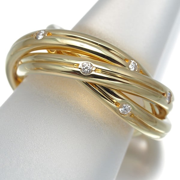 Cartier Ring Diamond Trinity Constellation 15P Eu52 18K 750 Yellow Gold: Cartier Ring Diamond Trinity Constellation 15P Eu52 18K 750 Yellow Gold Cartier's 18k yellow gold Trinity Constellation ring showcases a stunning diamond, set in a classic design that exudes