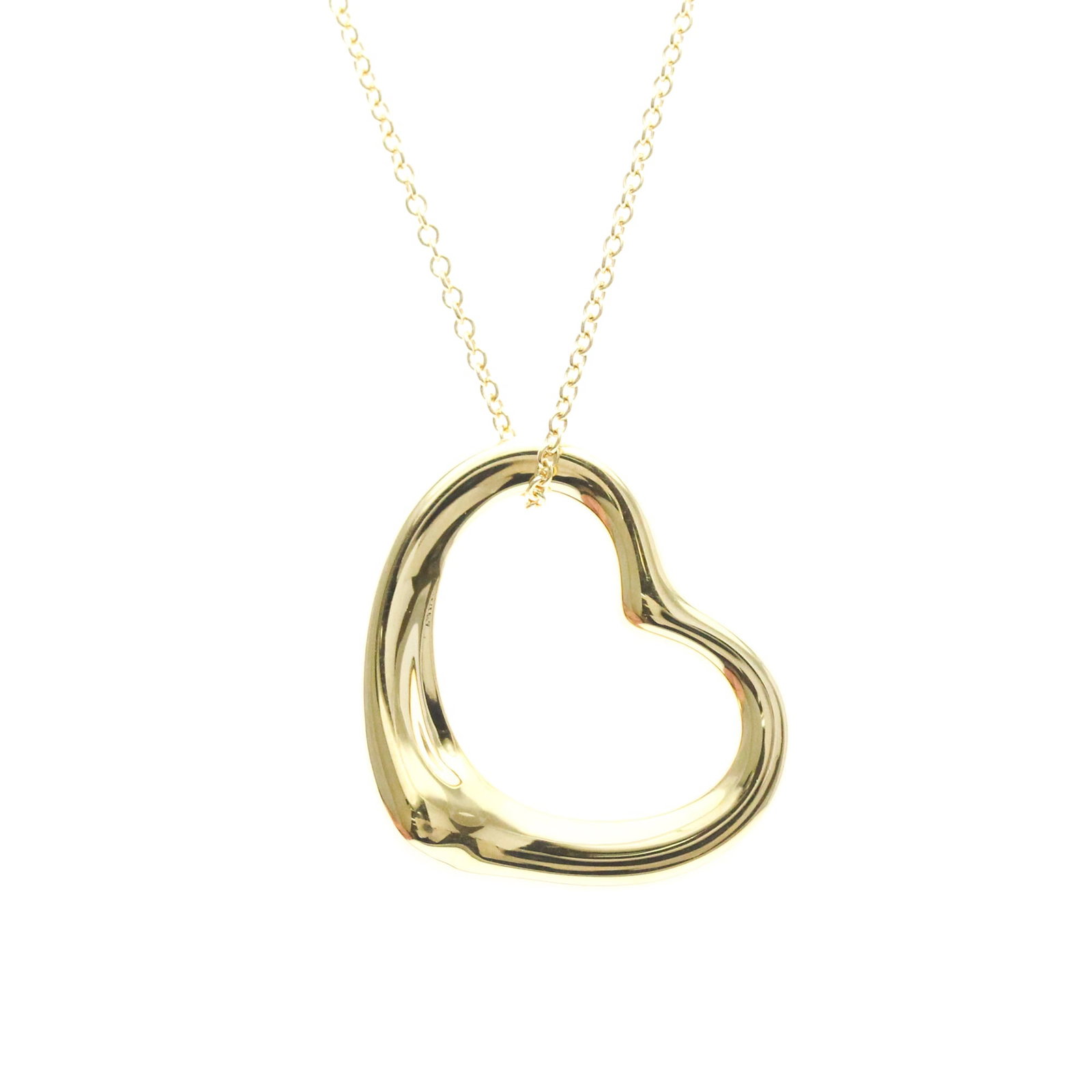 TIFFANY Yellow Gold (18K): TIFFANY Yellow Gold (18K) Yellow gold 18K Tiffany necklace with an open heart design, crafted from 18K gold, available in a 40cm circumference. The necklace features a 21.3mm x 22.5mm pendant and