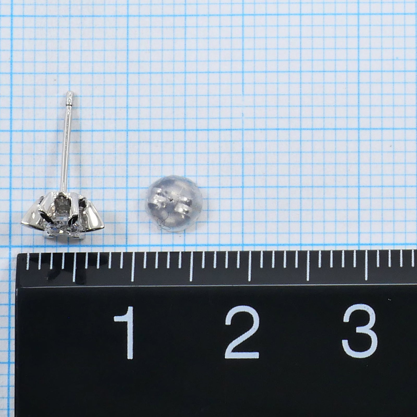 Stud Earrings Platinum 900 - 3