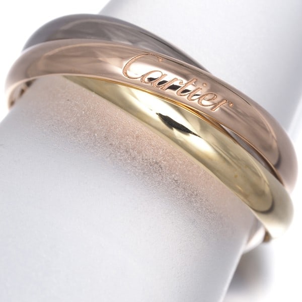Cartier Ring Trinity 3Color Sm Eu55 18K 750 Yellow White Rose Gold: Cartier Ring Trinity 3Color Sm Eu55 18K 750 Yellow White Rose Gold Cartier's Trinity Ring is a masterful blend of 18k gold, featuring a unique three-tone design that combines yellow, white, and rose g