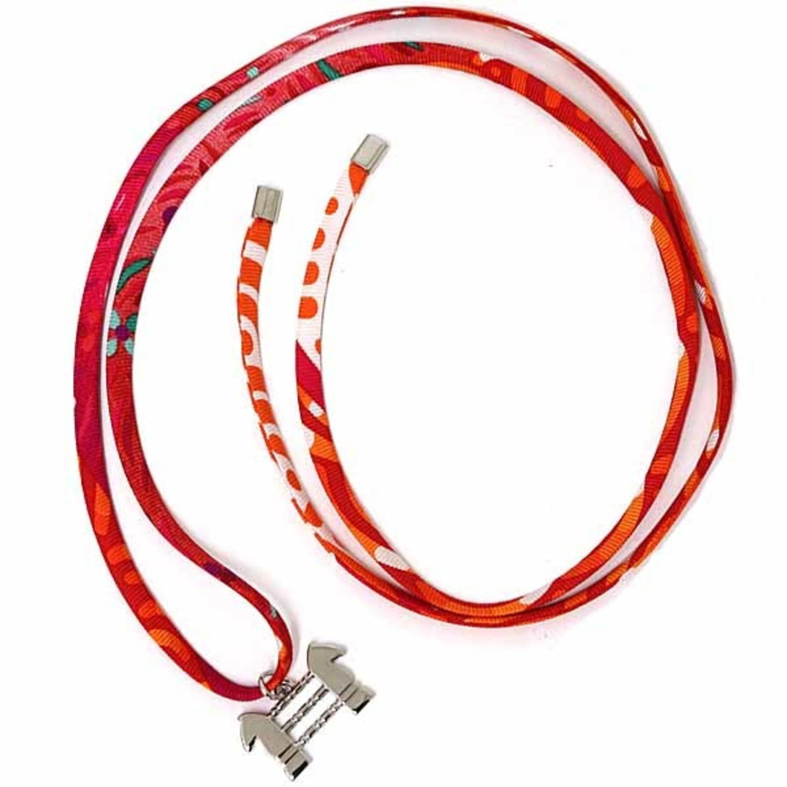 HERMES Charm Bracelet Silk: HERMES Charm Bracelet Silk Silk charm bracelet from Herm?s, featuring a vibrant orange color, measures 82cm in length, and weighs 4g. This gently used charm bracelet comes with a box and dust bag, sho
