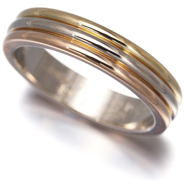 Cartier Ring Vendome Louis Cartier 3Color Eu49 18K Yg/Wg/Rg: Cartier Ring Vendome Louis Cartier 3Color Eu49 18K Yg/Wg/Rg Cartier's Vendome Louis Cartier ring boasts a striking multi-tone gold design, featuring 18k yellow, white, and rose gold. This elegant