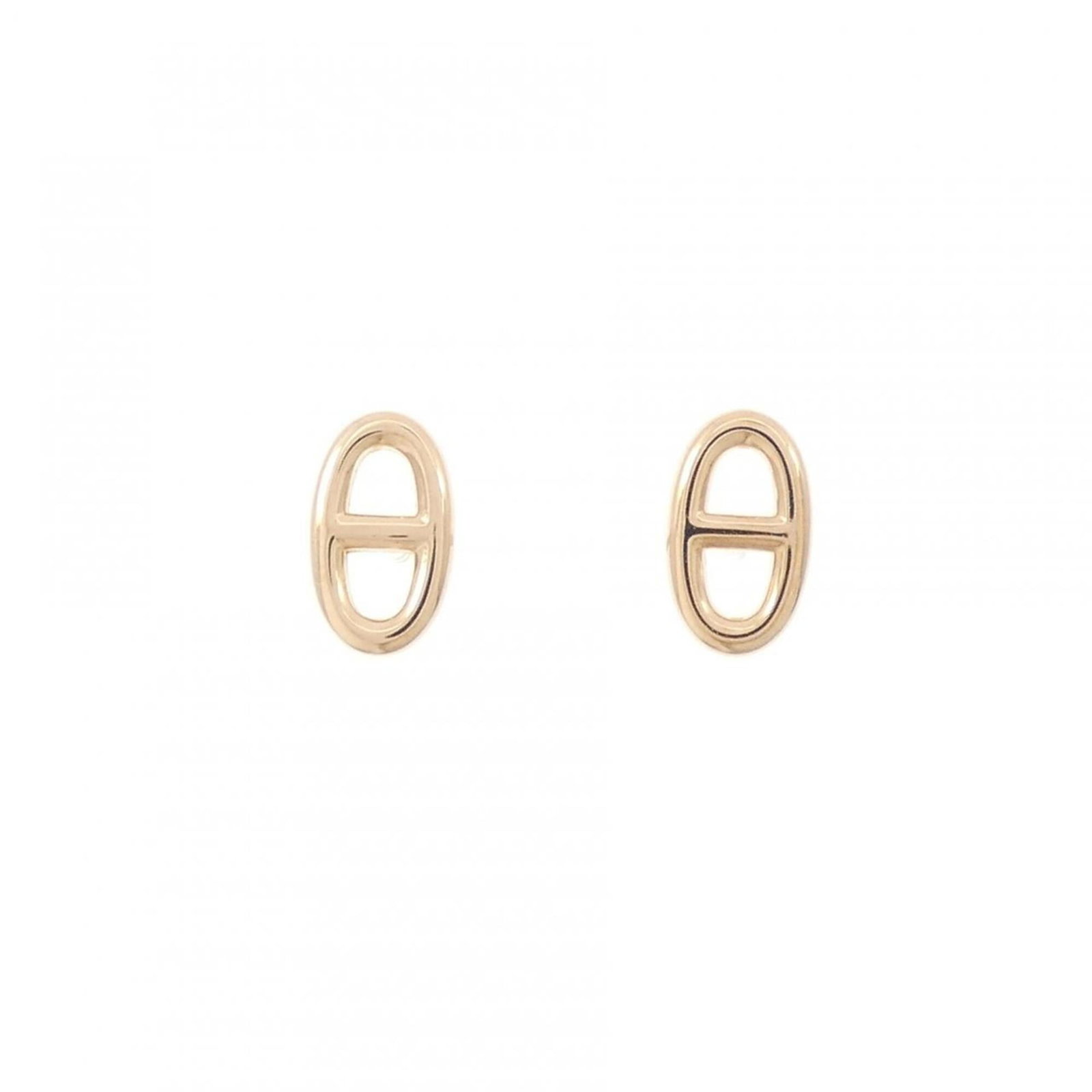 HERMES Stud Earrings Pink Gold (18K): HERMES Stud Earrings Pink Gold (18K) Pink gold (18K) stud earrings from Hermes, featuring a delicate pink hue. Made from high-quality pink gold, these earrings boast a sleek and sophisticated design.
