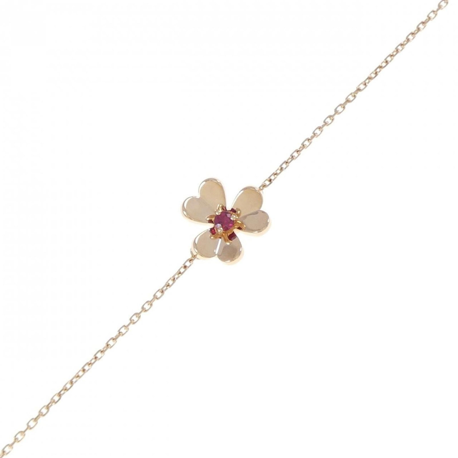 VAN CLEEF & ARPELS Charm Bracelet Pink Gold (18K): VAN CLEEF & ARPELS Charm Bracelet Pink Gold (18K) Pink gold (18K) charm bracelet from Van Cleef & Arpels, featuring a beautiful pink gold stone. This 16cm-17cm long charm bracelet is presented in
