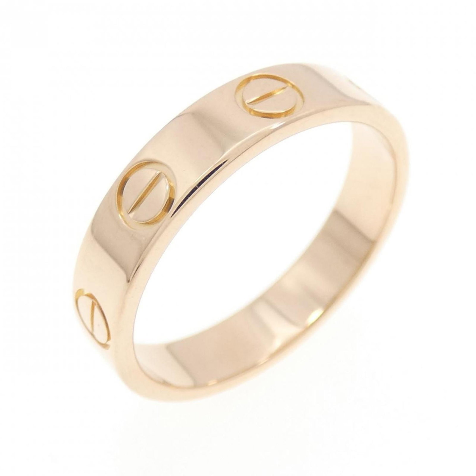 CARTIER Band Ring Pink Gold (18K): CARTIER Band Ring Pink Gold (18K) Pink gold (18K) band ring from Cartier, featuring a classic design in a vibrant pink hue. This like-new used ring boasts excellent condition with no visible wear, mak