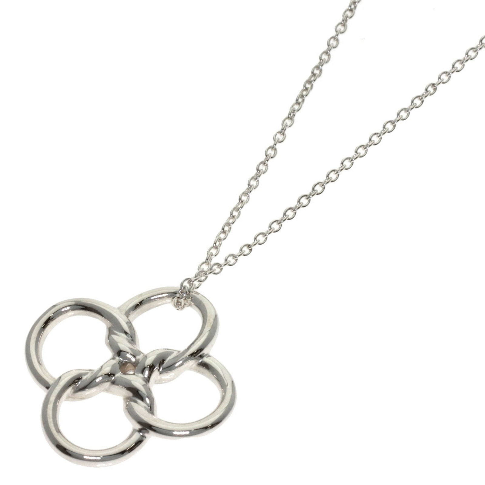 TIFFANY Silver Necklace: TIFFANY Silver Necklace Silver Tiffany Necklace with 19.5mm x 19mm Pendant. Gently used, this necklace features a small scratch or light mark, but is overall in very good condition. The 40.5 cm / 15.9