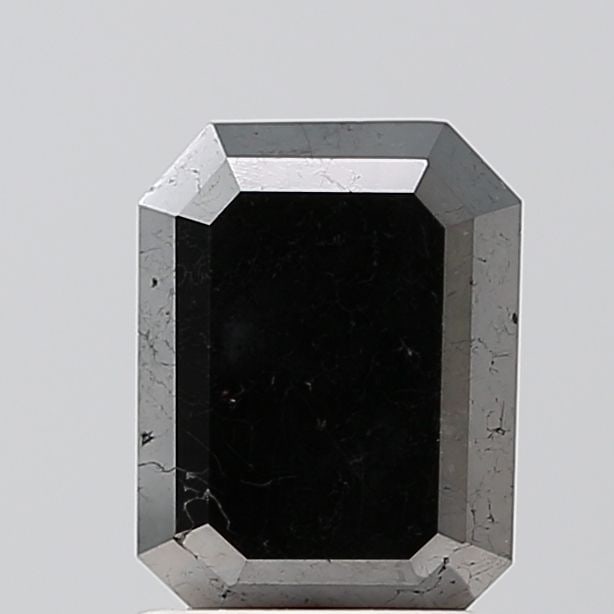 Emerald 1.41ct Black VVS2 - Loose Natural Diamond: Emerald 1.41ct Black VVS2 - Loose Natural Diamond 1.41ct Emerald Cut Black Diamond with EX Polish and VVS2 Clarity, measuring 7.69L x 5.76W x 3.02H, certified NONE. This natural diamond boasts