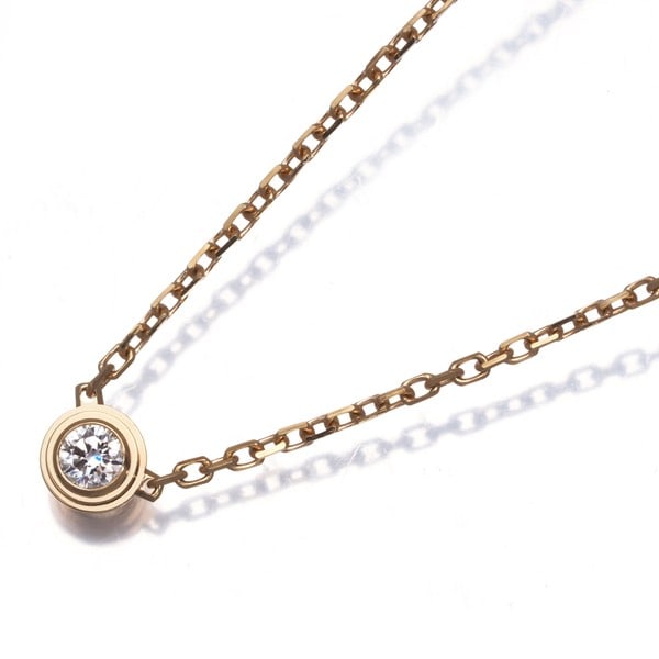 Cartier Necklace Diamond D'Amour Xs 18K 750 Rose Gold: Cartier Necklace Diamond D'Amour Xs 18K 750 Rose Gold 18k rose gold Cartier d'Amour necklace features a 3.8mm natural diamond pendant, showcasing a beautiful combination of elegance and