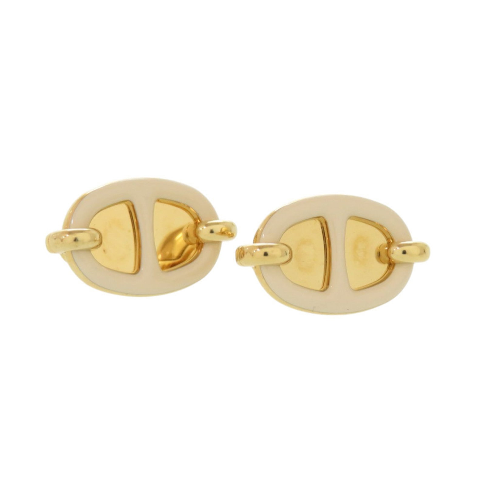 HERMES Stud Earrings Metal: HERMES Stud Earrings Metal Stud earrings from the iconic French brand Hermes, crafted from metal and available in gold and white. The item is in very good condition, with minor signs of wear and